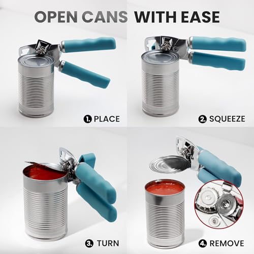 Heavy Duty Stainless Steel Can Opener Manual with Bottle Opener
