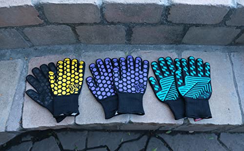 Heat Resistant Oven Glove (Black/Yellow / Extra Long Cuff)