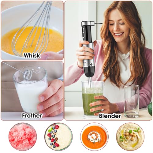 Immersion Blender Handheld for Kitchen (5-Piece Set / Titanium Set)