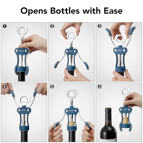 Wine Opener Premium Wing Corkscrew Wine Bottle Opener (Blue)