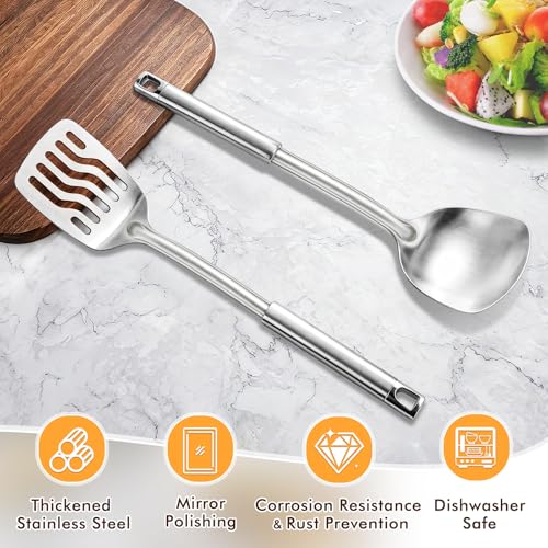 2 Pcs Stainless Steel Spatulas Set (B. 2PC Spatula)