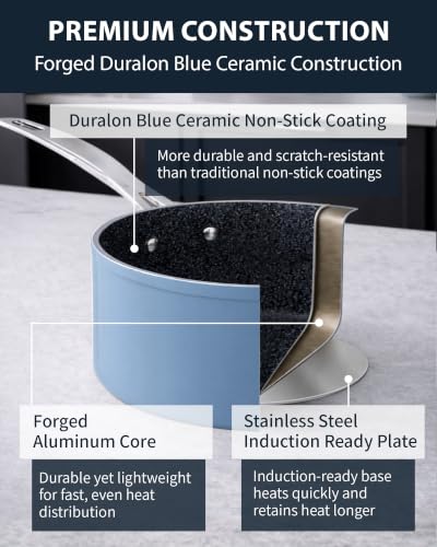 12pc Forged Lightweight Cookware Set (Cozy Blue (G10))