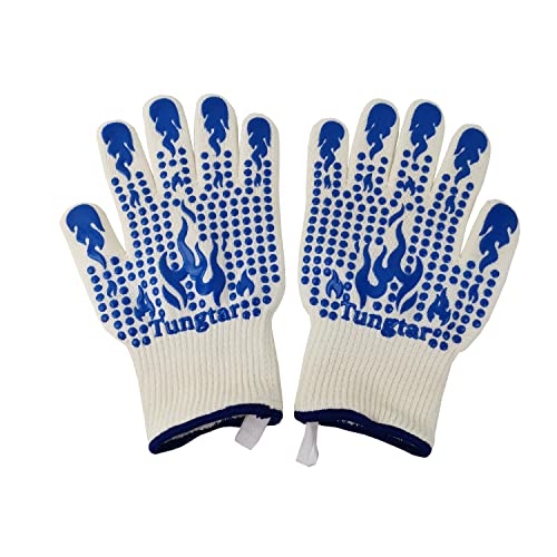 Oven Mitts Heat Resistant BBQ Proof Glove 11Inch 1472℉ Grill Glove Proof Heat for Women Men BBQ Gloves Gift Set Cooking Gloves for Cooking (2 Count)