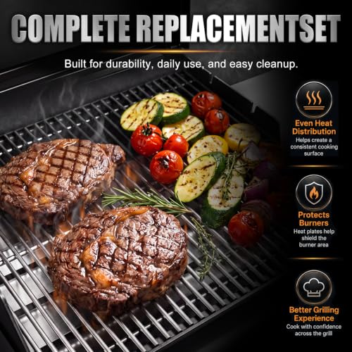 7525 Grill Grates 7537 Flavorizer Bars for Weber Genesis Silver B (S5 7639+7537)