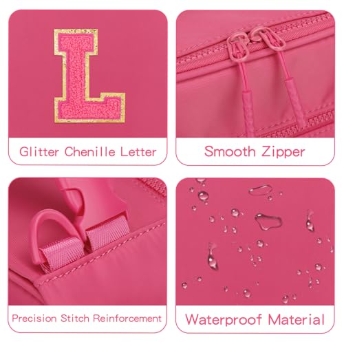 Initial Insulated Lunch Bag for Girls Kids (Rosy Red / L)