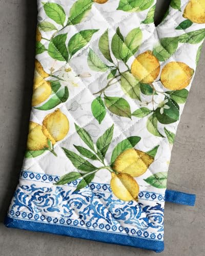 Maison d'Hermine Oven Gloves 100% Cotton Oven Mitt (032 - Cedrat / 7.5" x 13" (Oven Mitt))