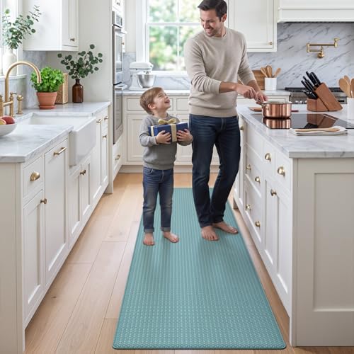Kitchen Floor Mats Cushioned Anti Fatigue (2-turquoise / 59"l X 23"w X 0.4"th)