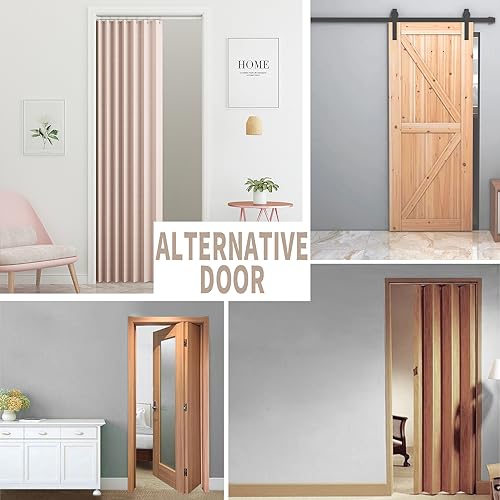 Doorway Curtains Accordion Pink Curtains for Girls' Room Door (Pink / 39"W x 78"L (Pack of 1))