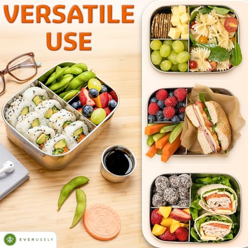 Stainless Steel Bento Box + Condiment Container (Orange / 27oz / 800ml)