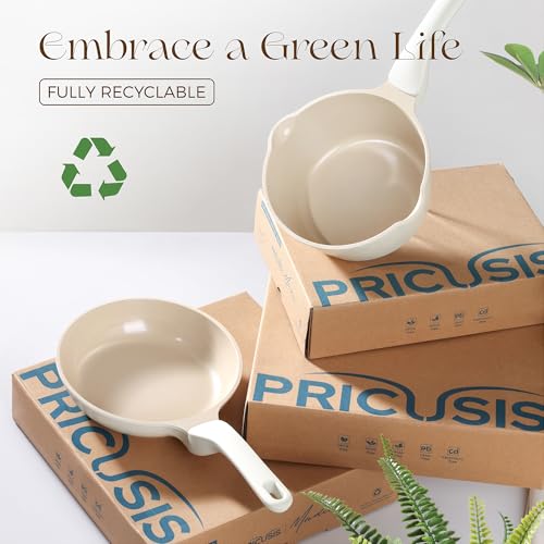 Ceramic Nonstick Saucepan with Lid (2.7 Quarts / Coconut White)