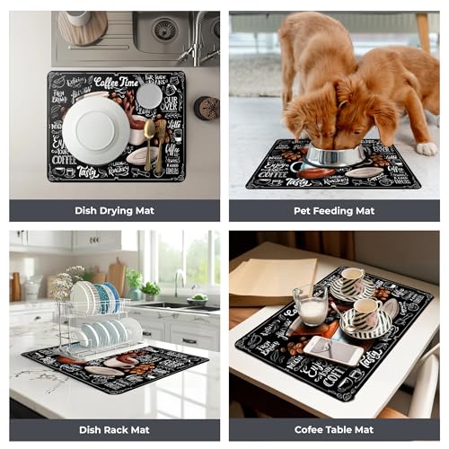 Dish Drying Mat Super Absorbent (24" x 16" / Mocha)