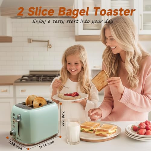 Toaster 2 Slice Retro Toaster Stainless Steel