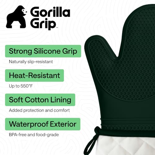 Silicone Oven Mitts (Hunter Green / 12.5" Oven Mitts)