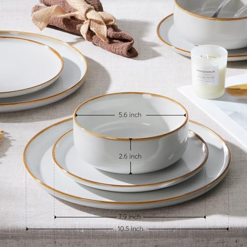 Plates and Bowls Set for 8 (Seashell White / Service for 8)