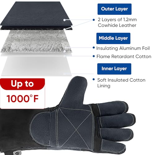 16" Leather Welding Gloves for Men
