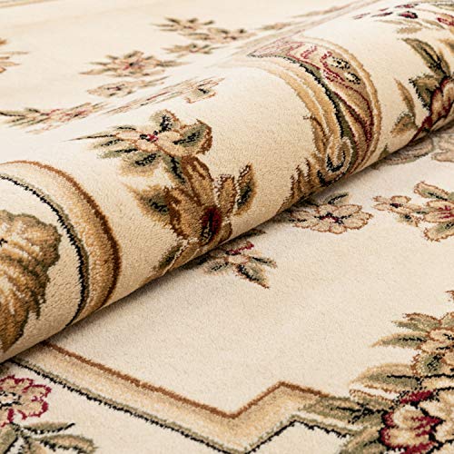 Pastoral Medallion Ivory French European Formal Traditional (7'10" x 10'6" (Rectangular) / Ivory)
