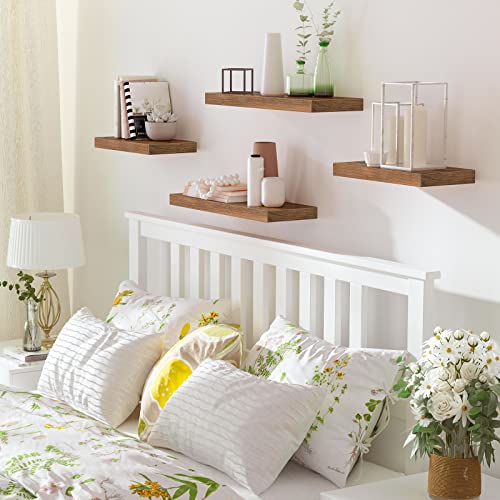 Floating Shelves for Wall (Rustic Brown / 15.7 Inches)