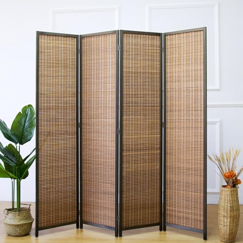 4 Panel Bamboo Room Divider (Brown / 4 Panel)