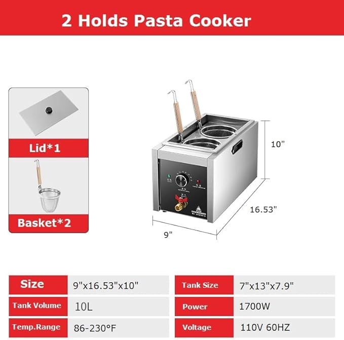 Commercial Pasta Cooker (2 Strainers)