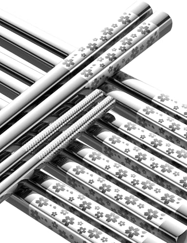 5 Pairs Metal Chopsticks Reusable 18