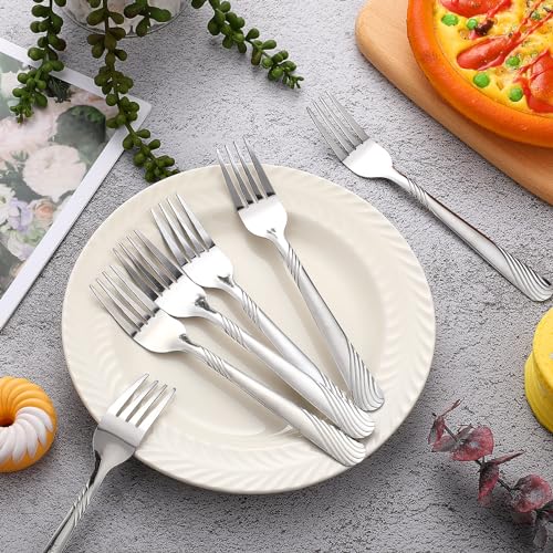 100 Pieces Forks and Spoons Silverware Set Stainless Steel Dinner