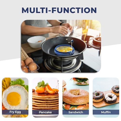 PROFESSIONAL Silicone Egg Ring (Blue 4-Pack)