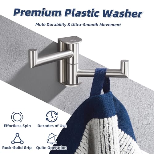 Double Swivel Towel Hook (1 Pack / Brushed Nickel)