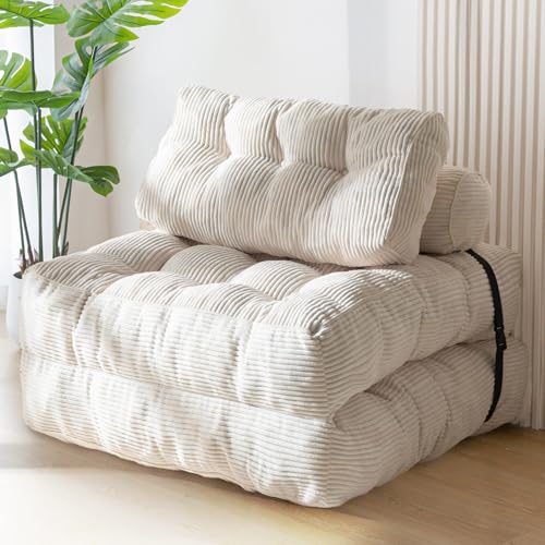 Folding Sofa Bed (Beige / Single)