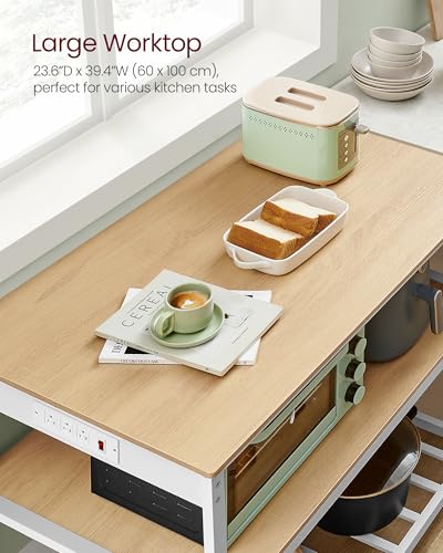 Kitchen Island with 3 Shelves