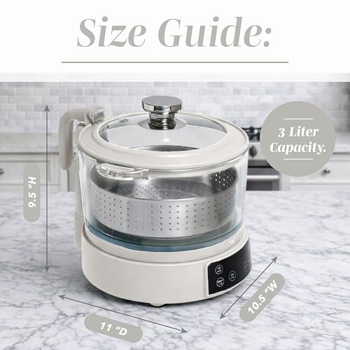 Glass Mini Low Carb Rice Cooker (Cream)