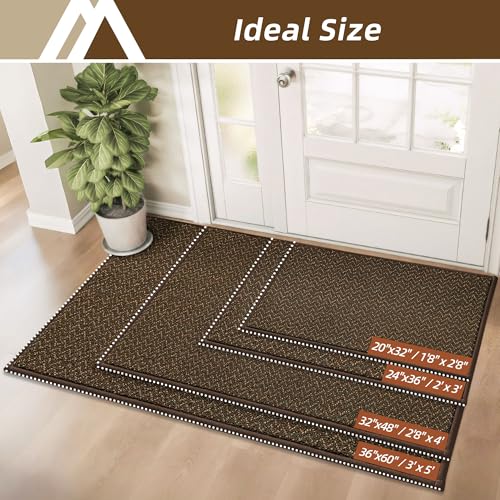 Dirt Trapper Door Mat 36"x60" Non Slip Washable Brown