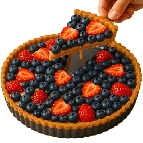 11 Inch Quiche Pans with Cake Server. Removable Bottom (11*1.2IN)