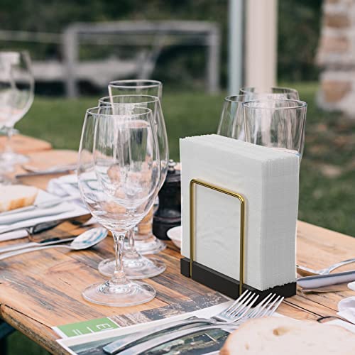 Napkin Holder for Table (Gold/Black / 5.78 x 2.51 x 5.04 inches)