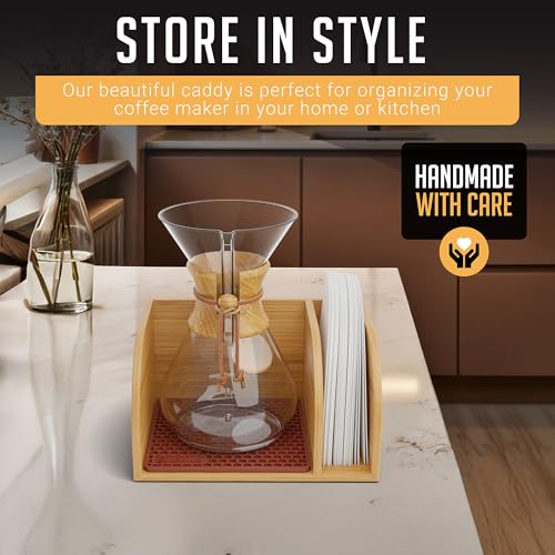 Pour Over Caddy for Chemex Bodum Cosori Coffee Makers Brown (Brown)