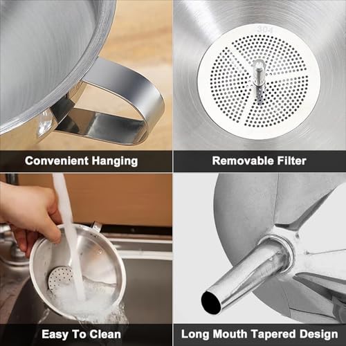Stainless Steel Funnels for Kitchen use (3 Count)