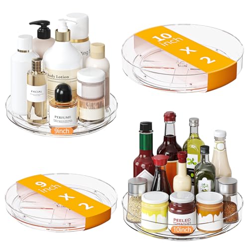 4 Pack Clear Lazy Susan (9+10inch - 4 Pack)