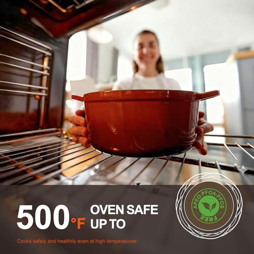Enameled Cast Iron Dutch Oven (5.5 Quart / Red)
