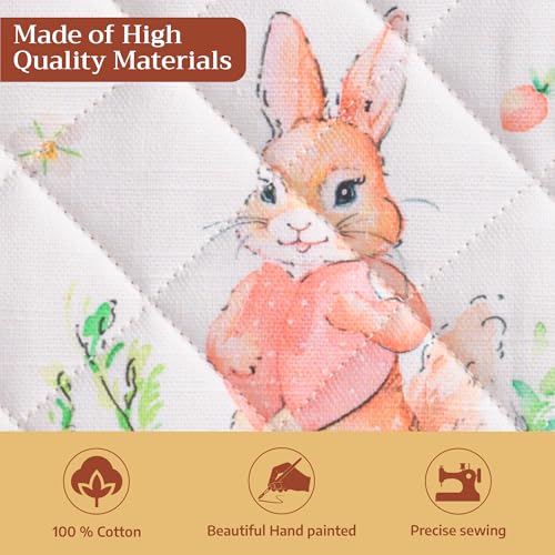 Pot Holders 100% Cotton Potholders (013 - Bunny Party / 8" x 8" (Pot Holder Pack of 1))
