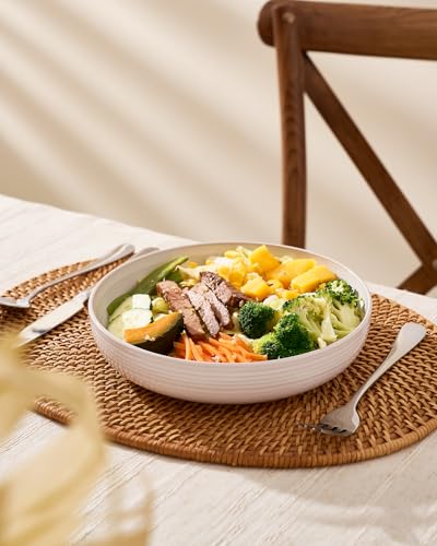 Milkyway 33 oz Pasta Bowls Set of 6 (White Thread / Set of 6)
