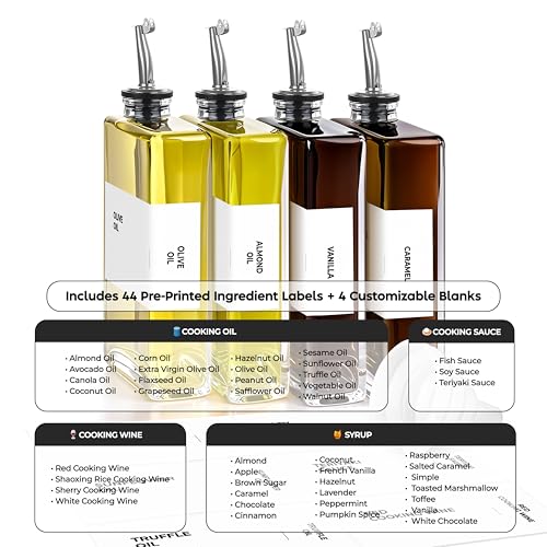 Glass Oil Dispenser for Kitchen (Silver / 11.8 fl oz (4-Pack))