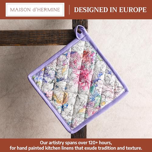 Pot Holders 100% Cotton Potholders (044 - Floral Love / 8" x 8" (Pot Holder Pack of 1))