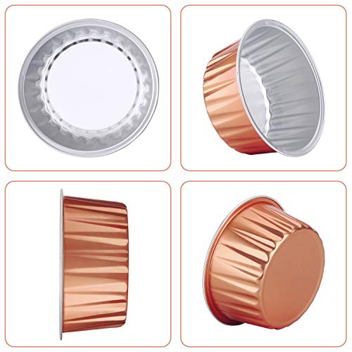 Disposable Foil Ramekins with Lids (Rose Gold / 60pcs)