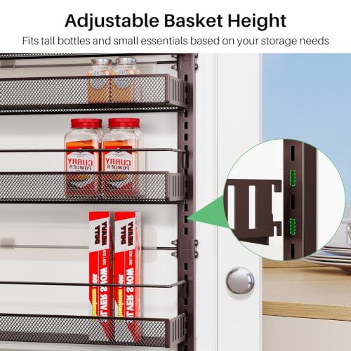 8 Tiers Over the Door Organizer (Bronze / 17" W x 6" D x 69" H)