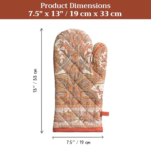 Maison d'Hermine Oven Gloves 100% Cotton Oven Mitt (023 - Kashmir Paisley / 7.5" x 13" (Oven Mitt))
