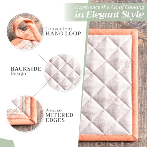 Pot Holders 100% Cotton Potholders (099 - Giving Thanks / 8" x 8" (Pot Holder Pack of 2))