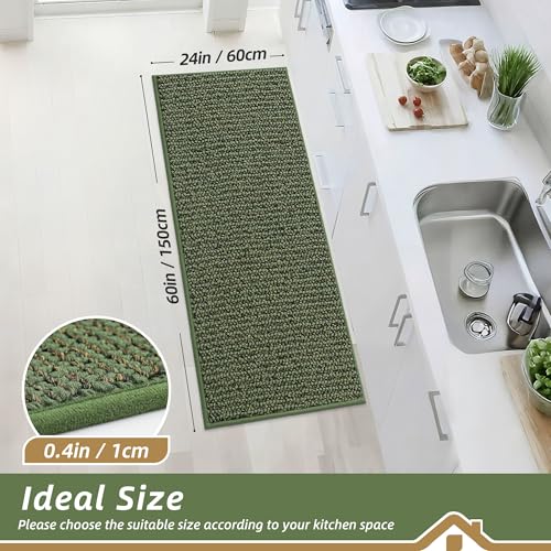 Kitchen Runner Rugs 24"x60" (Green / 24" X 60" (Rectangular))