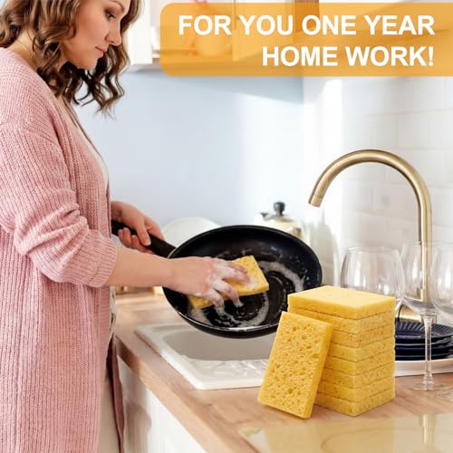 48 Pcs Sponges Bulk Sponges Kitchen Compressed Sponge (Yellow)