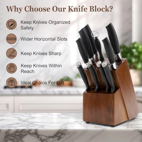 Universal Knife Block Without Knives (Brown-14 Slot)