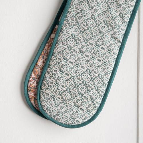 Double Oven Mitts 100% Cotton Double Oven Glove (047 - Nila / 7" x 35" (Double Oven Mitt))