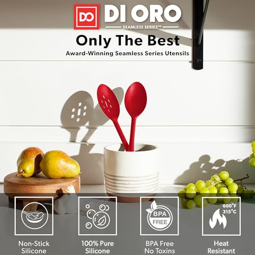 DI ORO Silicone Cooking Spoons (Red)